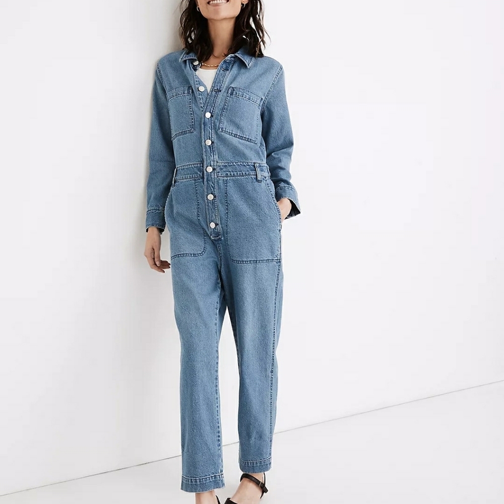 NWT Madewell Relaxed Denim Coverall Jumpsuit